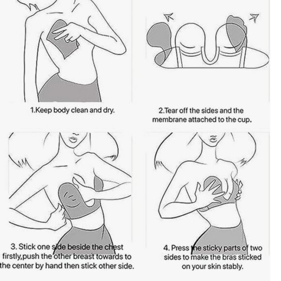 Bontiere Strapless Backless Push Up Adhesive Bra in Size S NWT - Picture 4 of 11